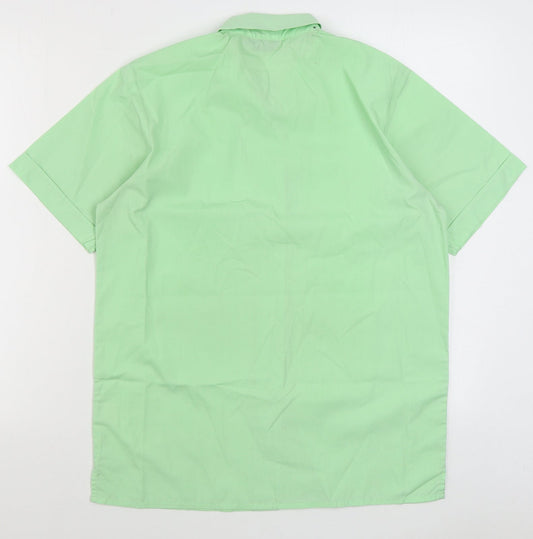 Banner Mens Green Cotton Polo Size M Collared Button