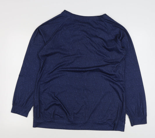 Preworn Womens Blue Polyester Pullover Sweatshirt Size L Pullover