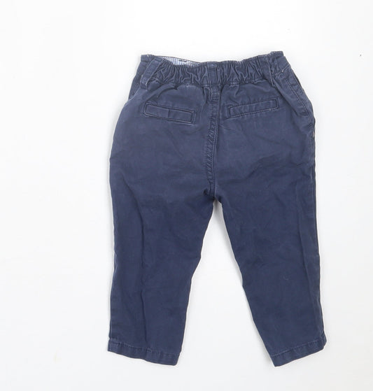 wollesbabes Boys Blue Cotton Capri Trousers Size 12-18 Months Button