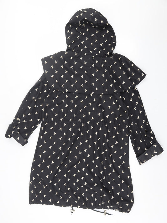 Denim & Co. Womens Black Geometric Jacket Size XS Zip
