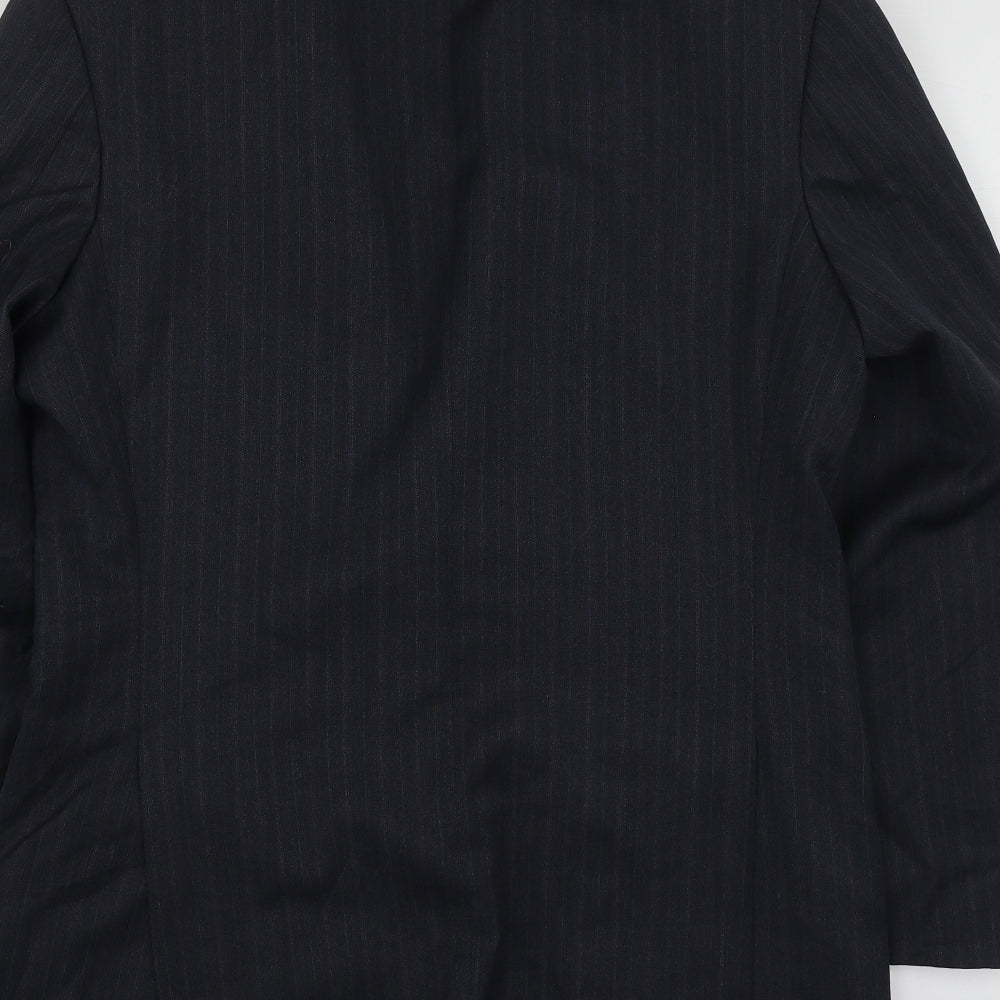 M&S Mens Grey Striped Polyester Jacket Suit Jacket Size S