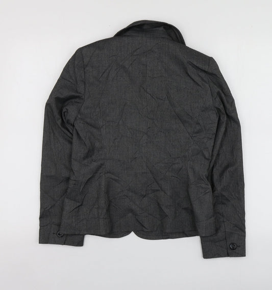 BHS Womens Grey Polyester Suit Jacket Size 8