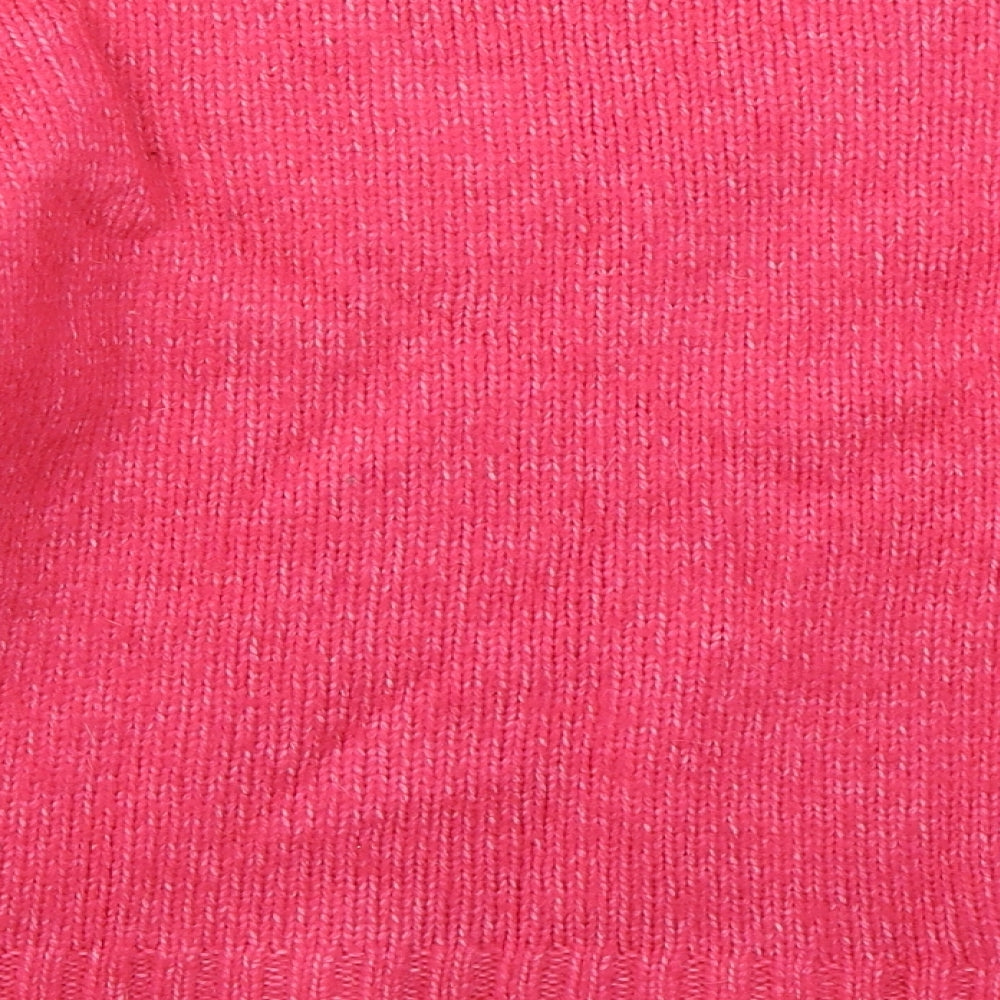 Marks and Spencer Womens Pink V-Neck Nylon Pullover Jumper Size S