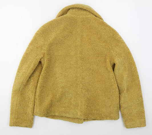 NEXT Womens Yellow Pea Coat Coat Size S Button