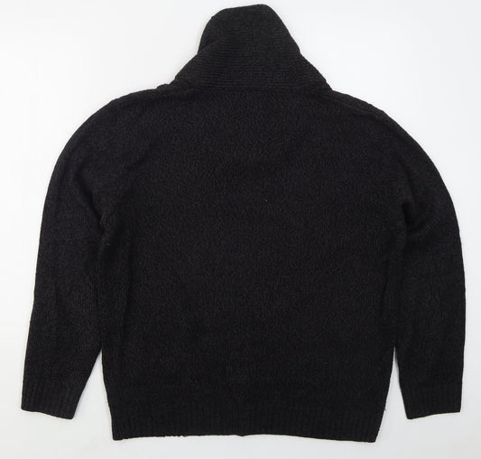 Matalan Mens Black Collared Acrylic Pullover Jumper Size L