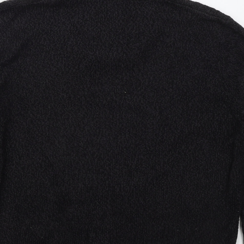Matalan Mens Black Collared Acrylic Pullover Jumper Size L