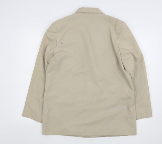 Klass Womens Beige Polyester Jacket Suit Jacket Size 14