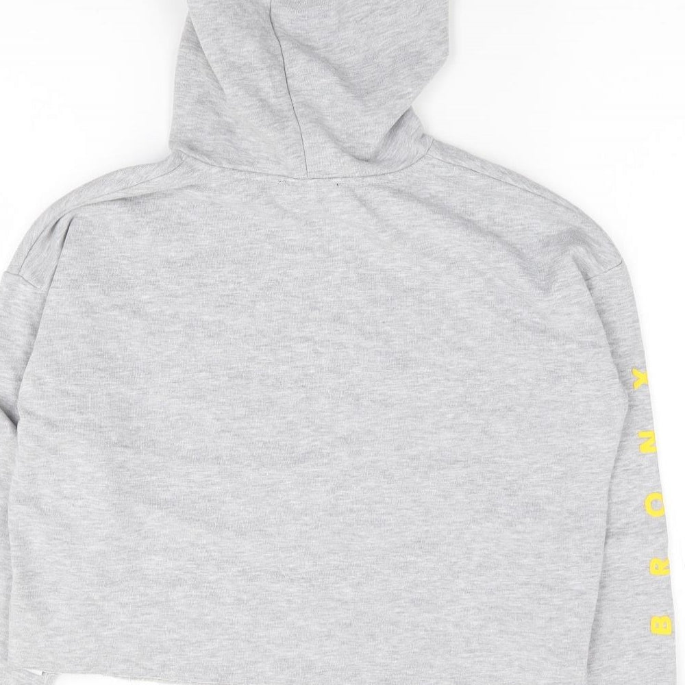 New Look Girls Grey Cotton Pullover Hoodie Size 12-13 Years Pullover