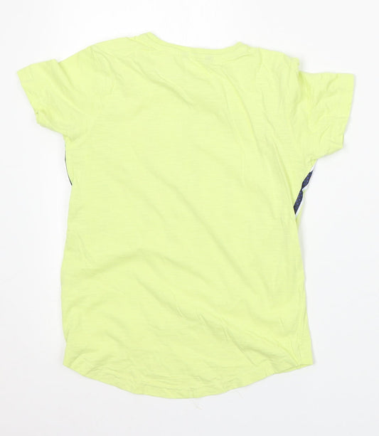 George Girls Green Cotton Basic T-Shirt Size 8-9 Years Round Neck
