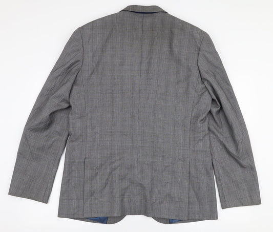 Cedar Wood State Mens Grey Polyester Jacket Suit Jacket Size 42