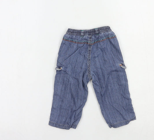 George Baby Blue Cotton Jogger Jeans Size 3-6 Months