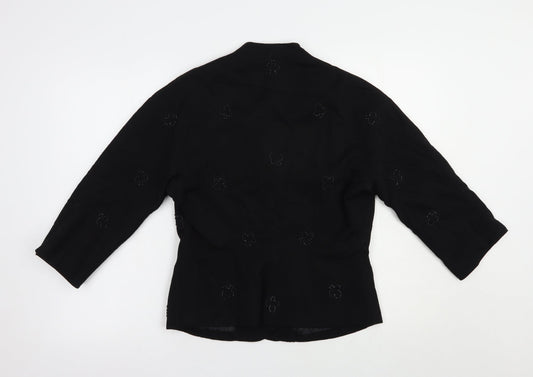 Hyvogue Womens Black Jacket Blazer Size 12 Button