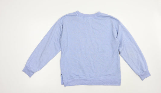 Bershka Womens Blue Polyester Pullover Sweatshirt Size M Pullover - Girl Crew