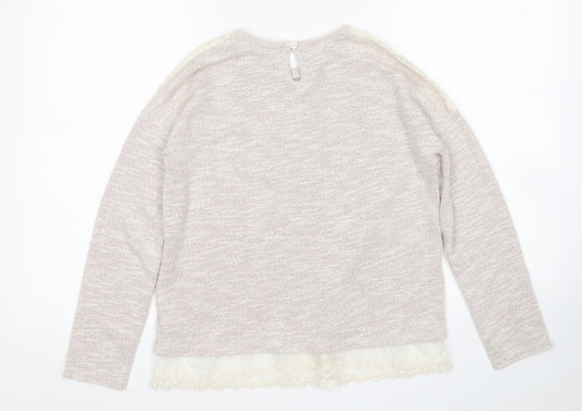 George Girls White Round Neck Cotton Pullover Jumper Size 11-12 Years