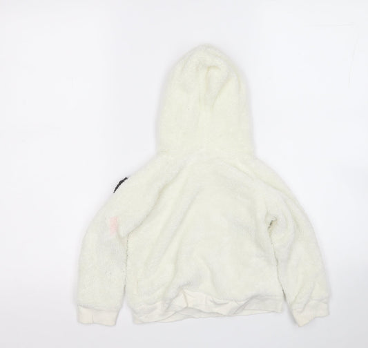 Blue Zoo Girls White Polyester Pullover Hoodie Size 2-3 Years - Panda