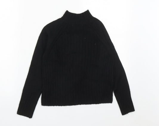 Primark Girls Black High Neck Acrylic Pullover Jumper Size 9-10 Years