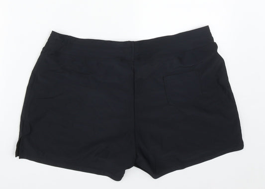 Cross1946 Womens Black Polyamide Sweat Shorts Size 34 in Regular Drawstring