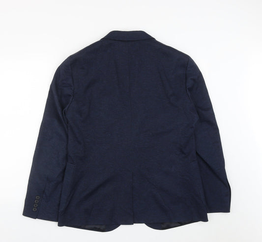 TU Mens Blue Viscose Jacket Suit Jacket Size 42