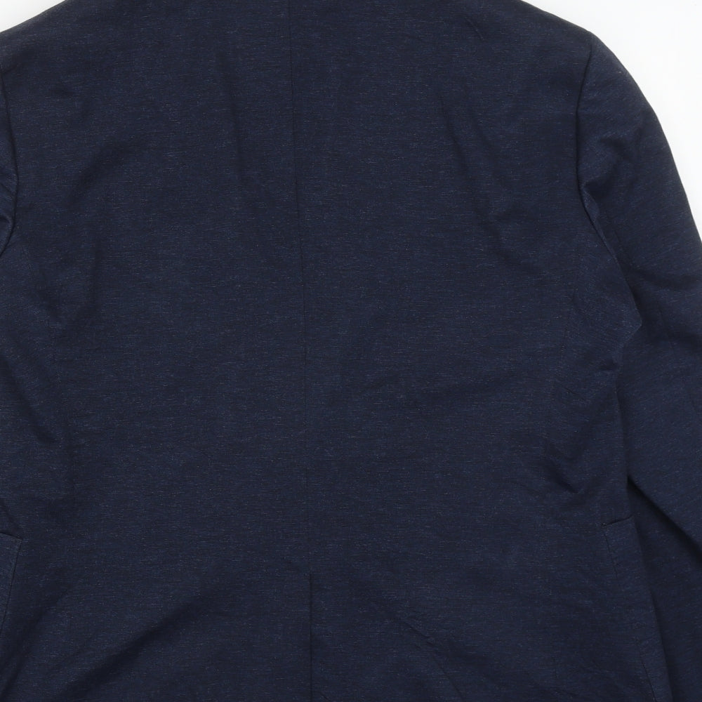 TU Mens Blue Viscose Jacket Suit Jacket Size 42