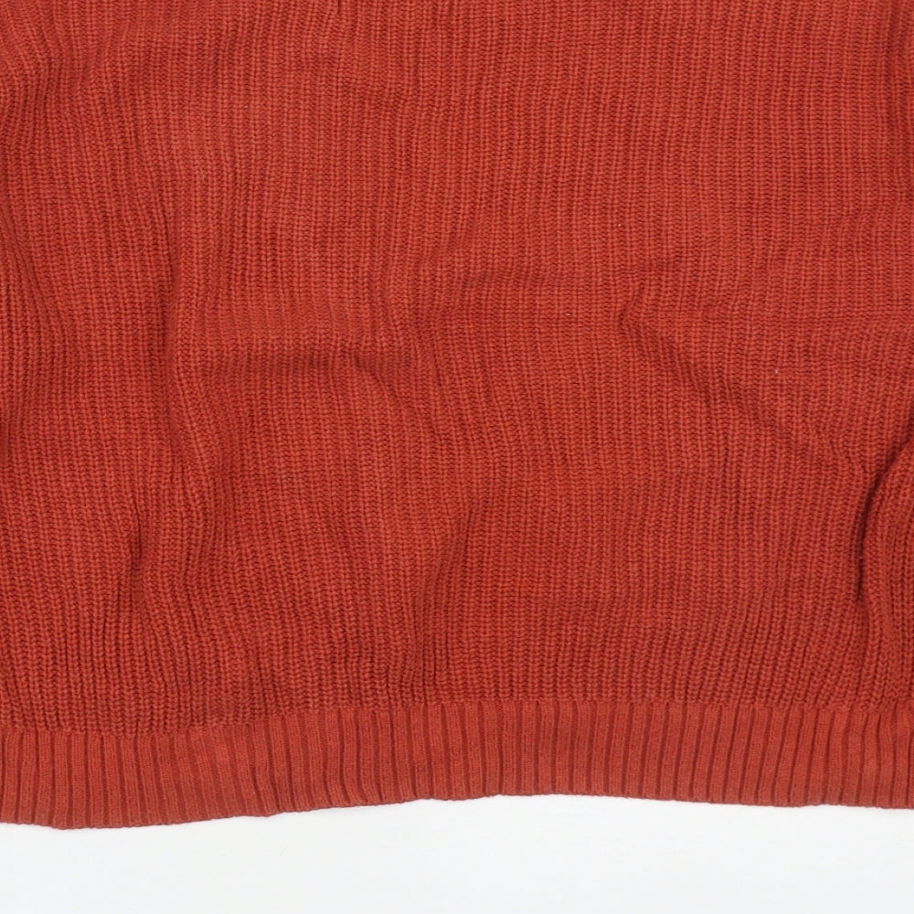 Hollister Womens Brown Round Neck Cotton Pullover Jumper Size S