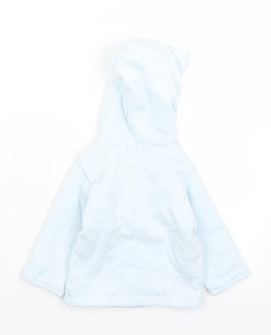 Kris x Kids Blue Geometric Cotton Cardigan Jumper Size 6-9 Months Snap - Planes