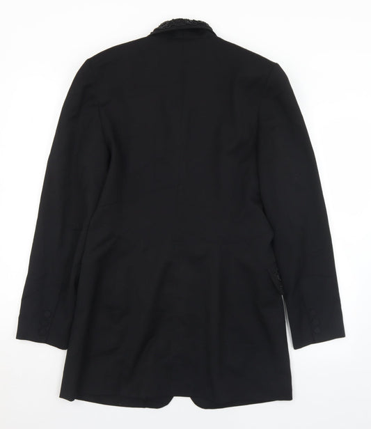 SHE Womens Black Jacket Size 10 Button - Bead detail