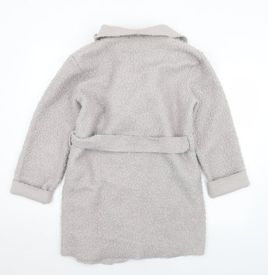 LV Clothing Womens Grey Jacket Coatigan Size M Tie