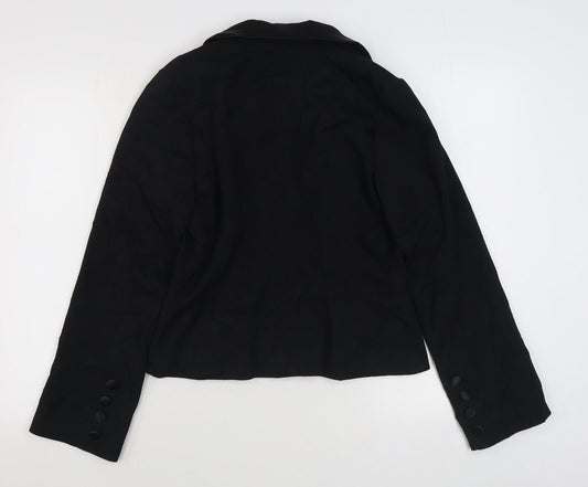 Pilot Womens Black Jacket Blazer Size 12 Button