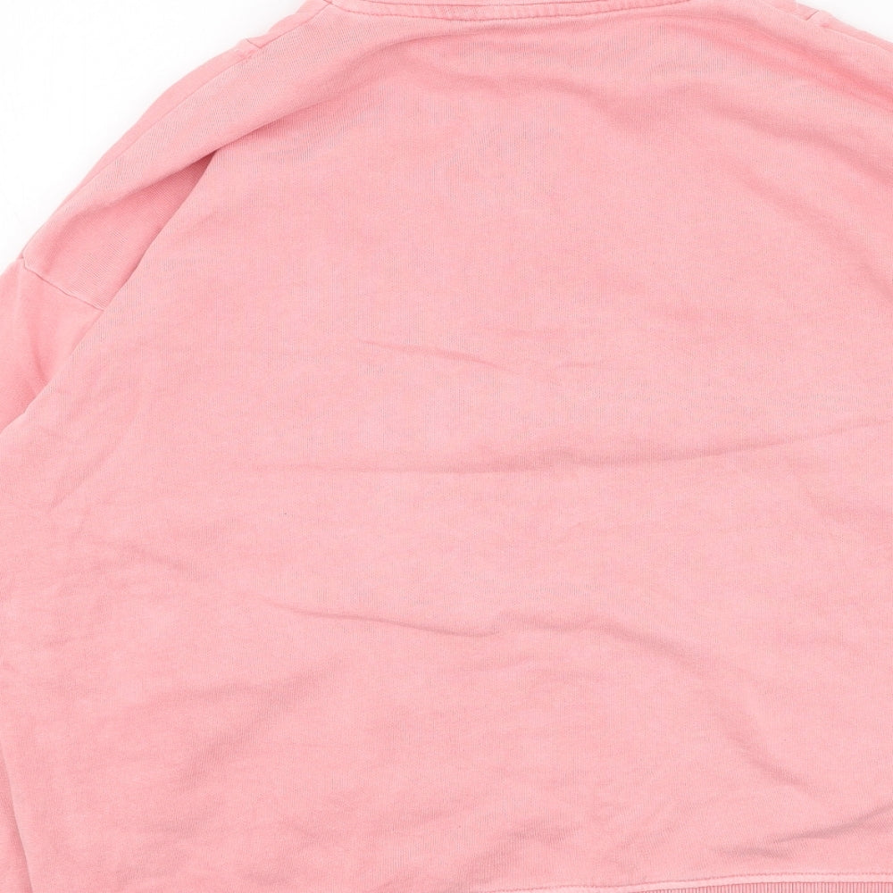 Marks and Spencer Womens Pink High Neck Cotton Pullover Jumper Size 12