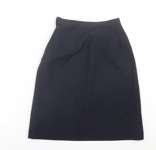 Preworn Womens Blue Polyester A-Line Skirt Size 12 Button