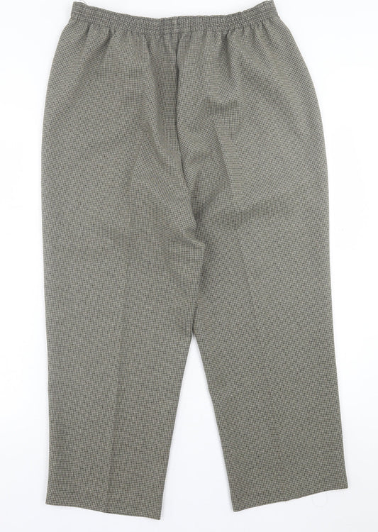 BM Womens Black Plaid Polyester Trousers Size 16 L24 in Regular Button