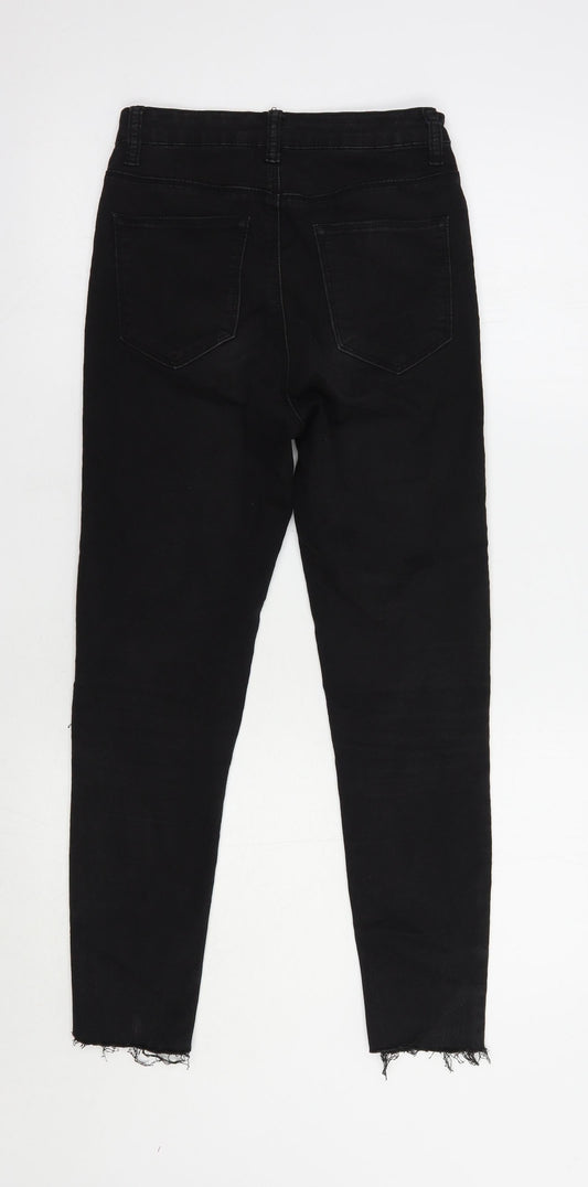Monokrom Womens Black Cotton Skinny Jeans Size 6 L25 in Regular Button