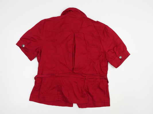 Style & Co. Womens Red Jacket Size L Button