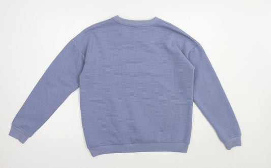 ICHI Womens Blue Polyester Pullover Sweatshirt Size M Pullover