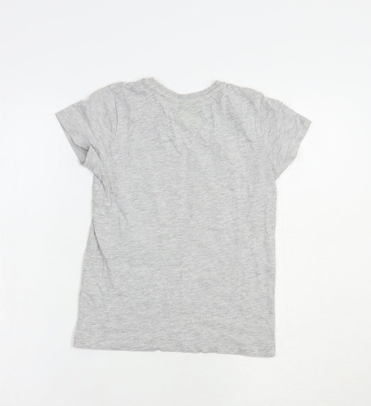 Matalan Boys Grey Cotton Pullover T-Shirt Size 7 Years Crew Neck Pullover - Football