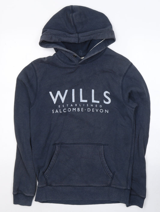 Jack Wills Mens Blue  Cotton Pullover Hoodie Size XS
