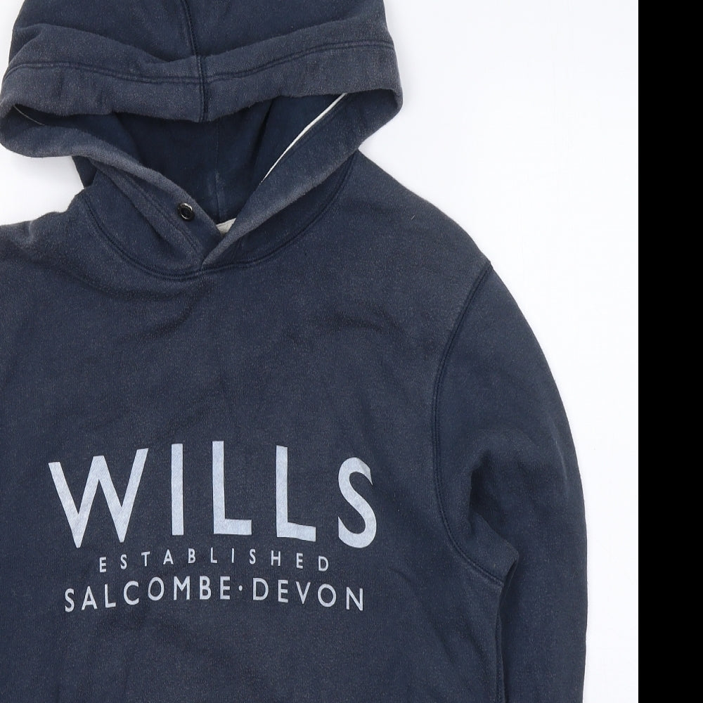Jack Wills Mens Blue  Cotton Pullover Hoodie Size XS