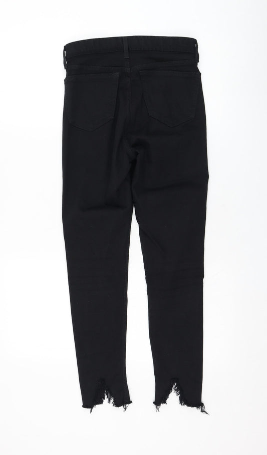 Topshop Womens Black Cotton Skinny Jeans Size 26 in L30 in Regular Zip