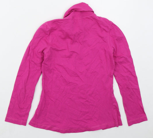 YFK Girls Pink Cotton Basic T-Shirt Size 10 Years Roll Neck Pullover