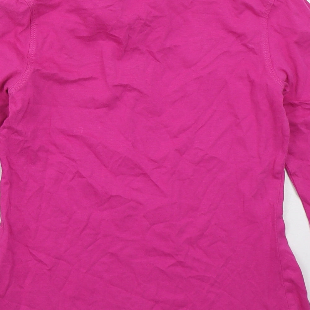 YFK Girls Pink Cotton Basic T-Shirt Size 10 Years Roll Neck Pullover