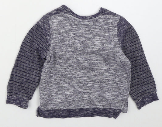 Nutmeg Boys Blue Striped Cotton Pullover Sweatshirt Size 2-3 Years Pullover