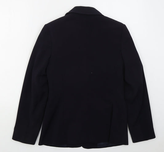 AMARANTO Womens Blue Polyester Jacket Suit Jacket Size 10