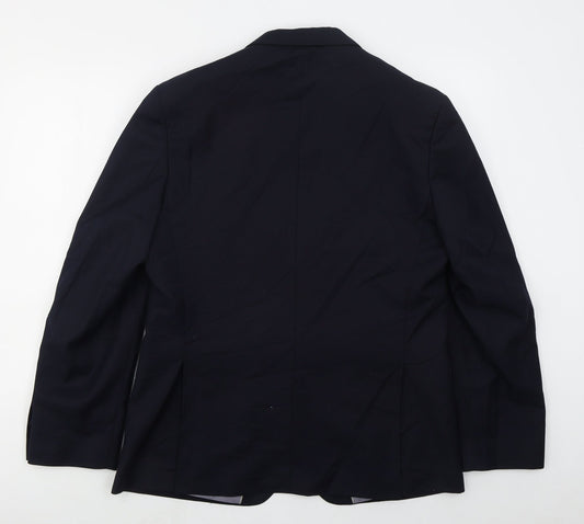 Burton Mens Blue Polyester Jacket Suit Jacket Size 42