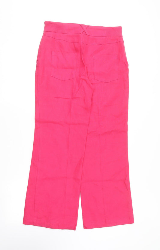 Per Una Womens Pink Cotton Chino Trousers Size 8 L28 in Regular