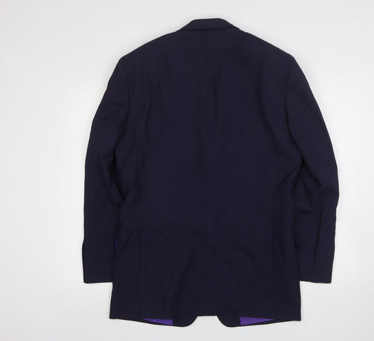 Dale Rhodes Mens Blue Wool Jacket Suit Jacket Size 44