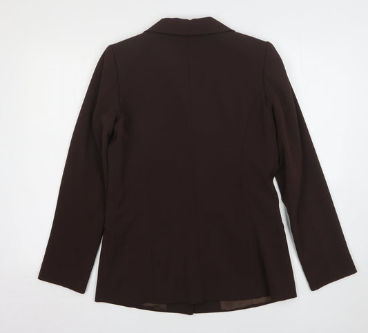 Monte Napoleone Womens Brown Polyester Jacket Suit Jacket Size 12