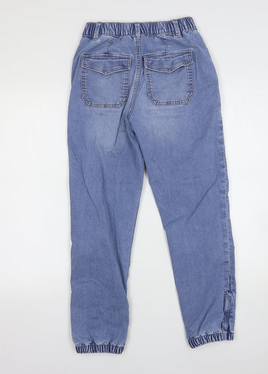 Marks and Spencer Womens Blue Cotton Straight Jeans Size 6 L27 in Regular