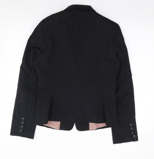 Lime Womens Black Jacket Blazer Size 12 Button
