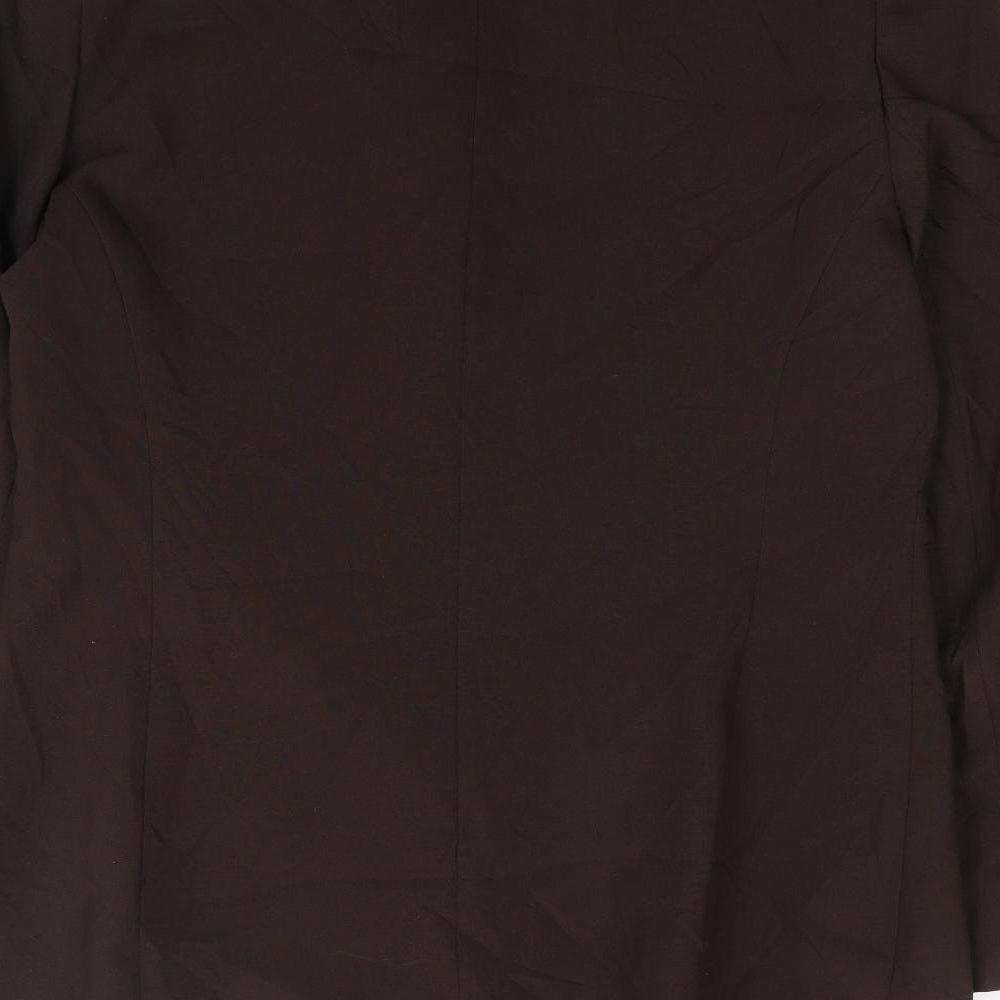 Preworn Womens Brown Jacket Blazer Size 14 Button