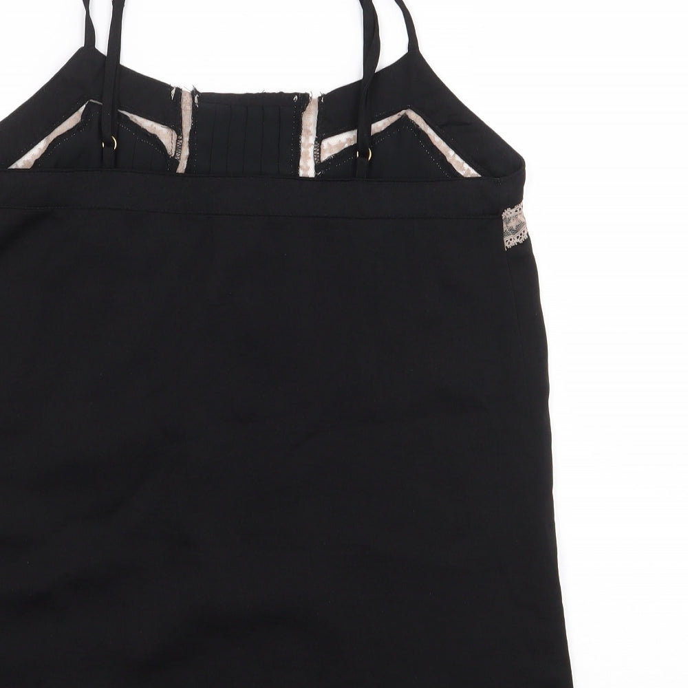 Pull and Bear Womens Black Polyester Camisole Tank Size S Sweetheart